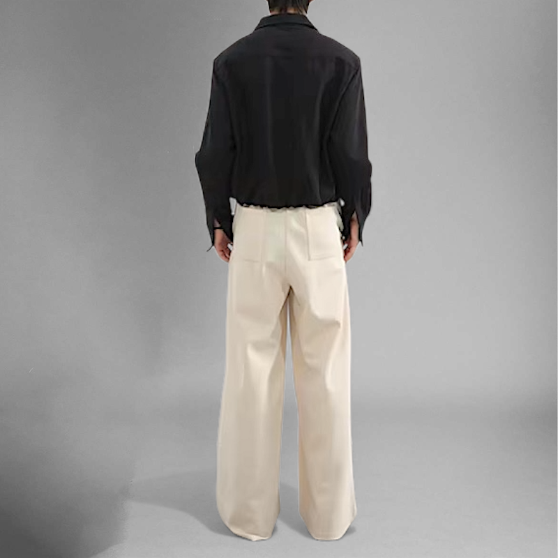Inverted pleat wide leg jogger