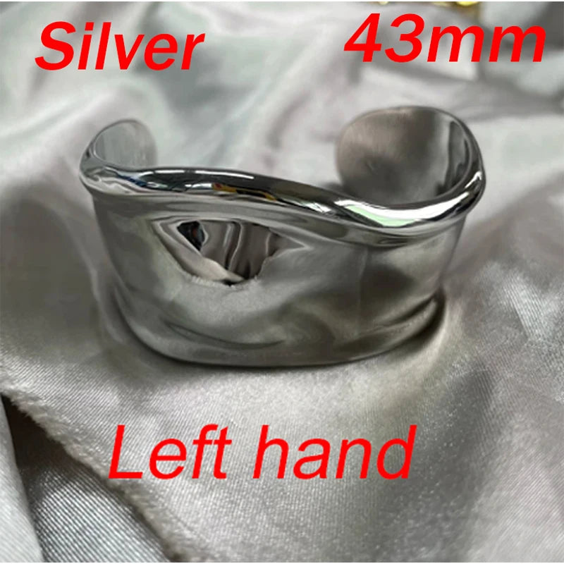 61mm Bone Cuff Bracelet 1:1 Logo 925 Sterling Silver Bracelet For Women 43mm Right Left Hand Bracelet