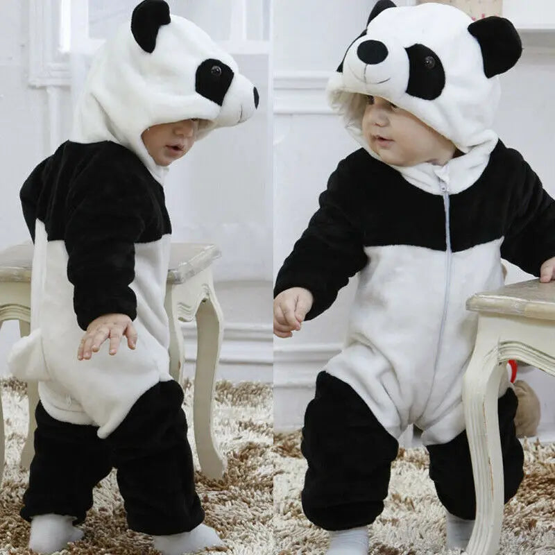 0-36months Newborn Baby Clothes Panda Animal Hooded Rompers