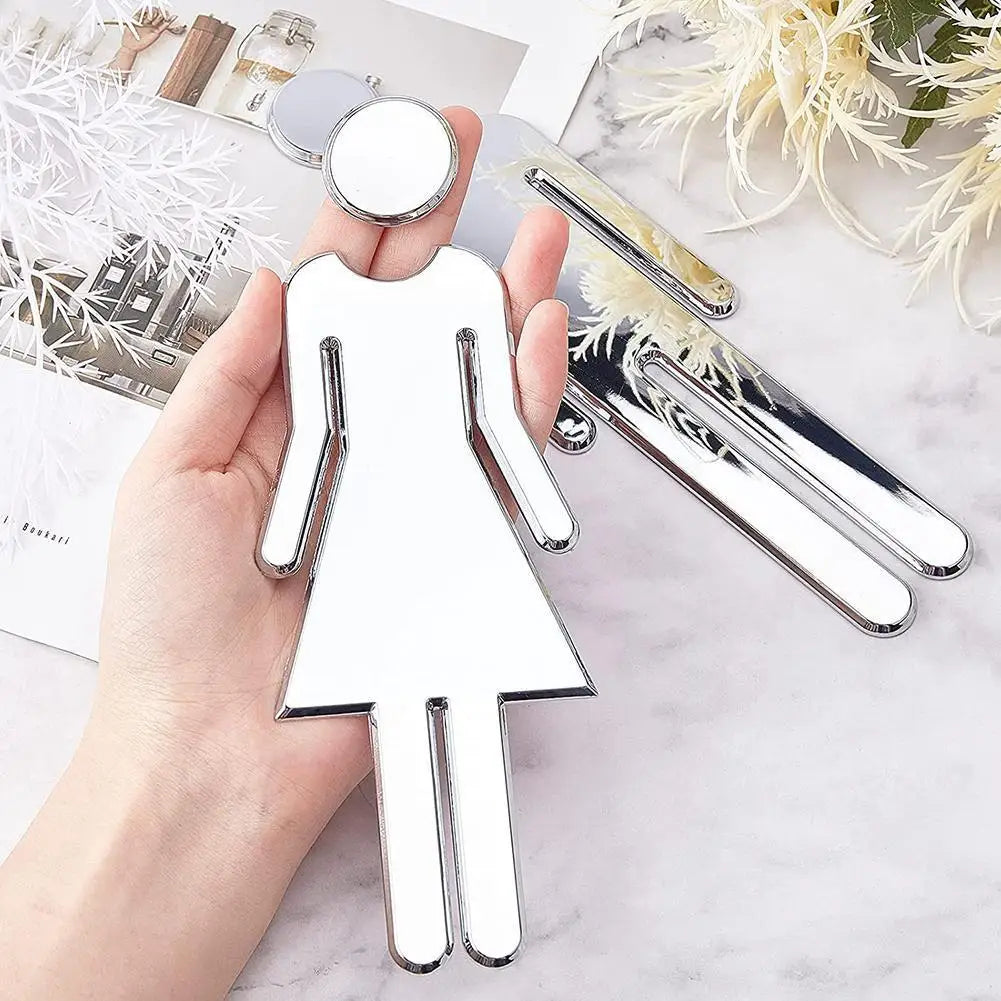 3D DIY Woman Man Toilet Door Sign Bathroom Restroom WC Door Sign For Toilet Door Sign Wall Sticker Decor Removable Logo