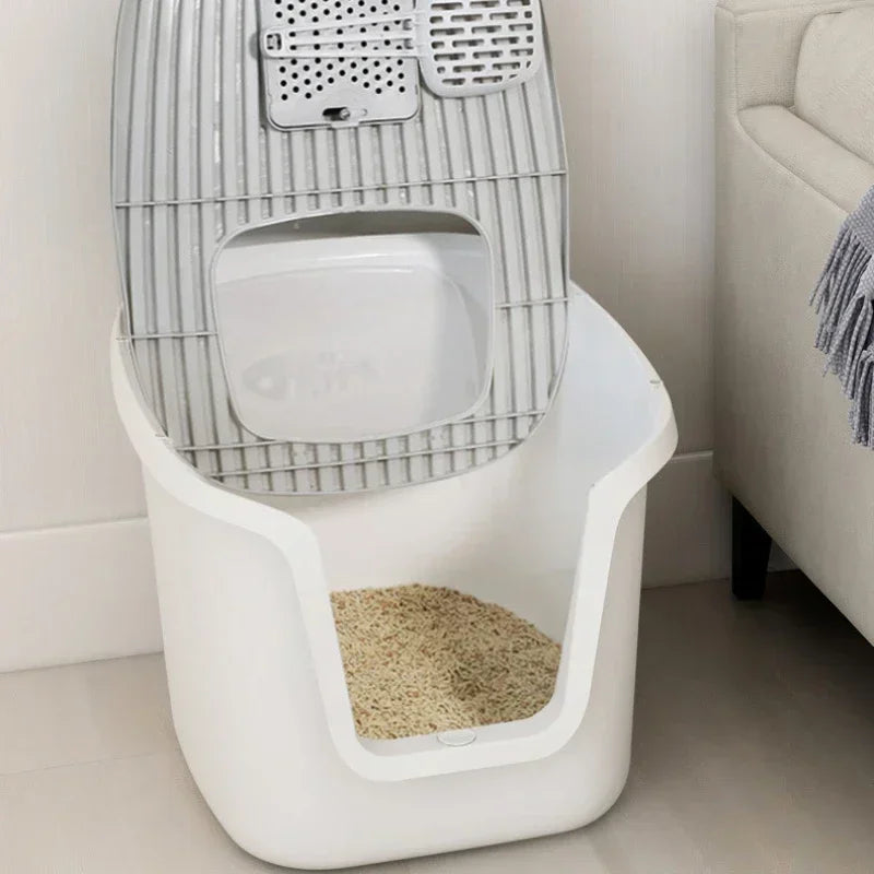 High Value Cat Litter Box Super Large Space Cat Toilet Lift Cover Clean Cats' Sandbox Multi-directional Access Litter Cat Box