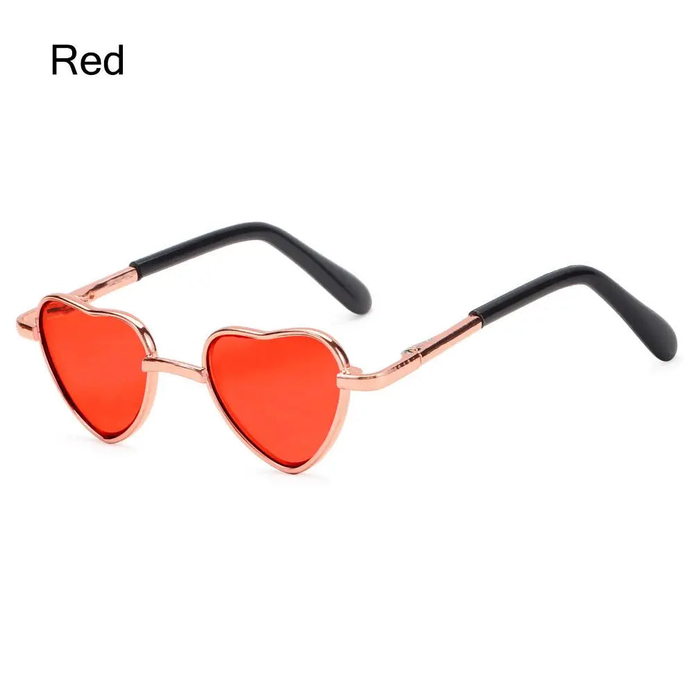 1PC Heart Metal SunglassesPet Cat Fashion Pet Sunglasses Cat Eye-wear Little Dog Cat Photos Props Cute Cool Dress Up Glasses