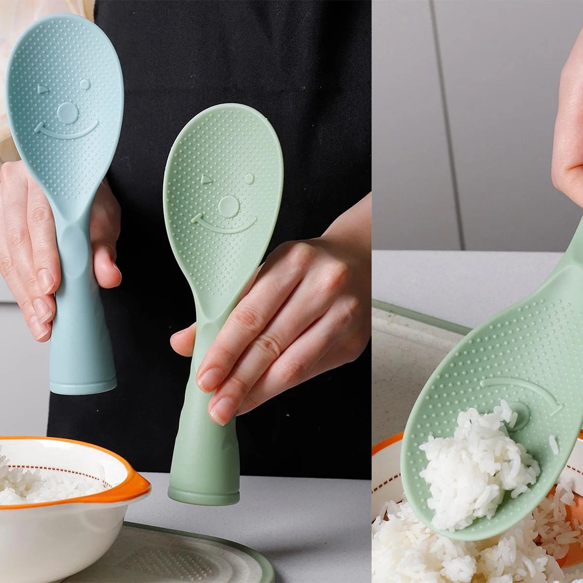 Household kitchen upright plastic rice spoon, perfect for every cooking