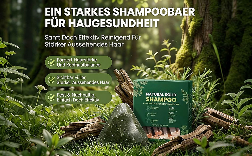 Yoracare Korean Scalp Revival Bar, 2026 Yoracare Rosmarin & Aminosäuren stärkender Anti-Verdünnungs-Shampoo-Riegel, feuchtigkeitsspendende und kopfhautfreundliche Kräuterpflege 80g
