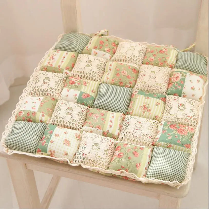 &40X40cm Flower Style Square Cotton Seat Cushion Sofa Car Mat Home Kitchen Chair Sit Pad Mat Pillows Home Decor