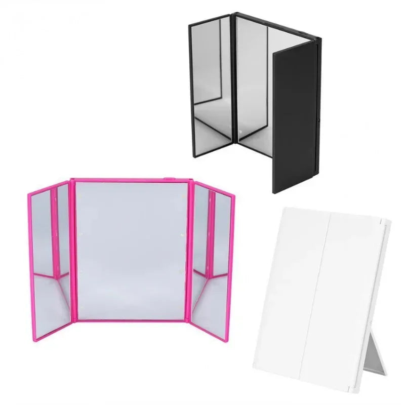 Portable LED Light Makeup Mirror Vanity lights Compact Make Up Pocket mirrors Vanity Cosmetic hand folding led Mirror lamp