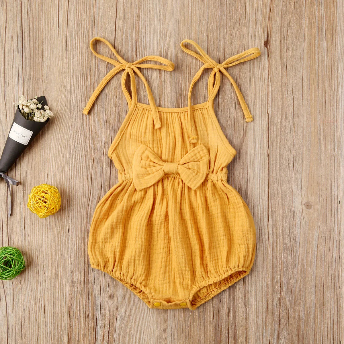 2020 Baby Summer Clothing  Newborn Baby Girl Cute Clothes Srap Romper Cotton Linen Solid Jumpsuit Bowknot Outfits Set Soft