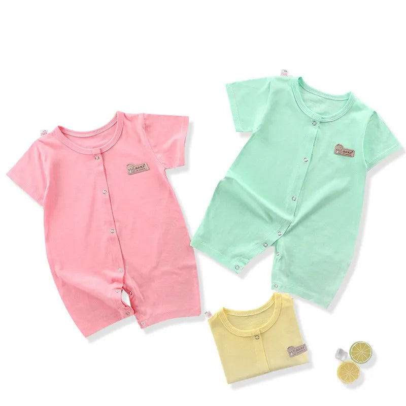 2021 Summer Tide Newborn Costume Baby Boys And Girls Onesie Pure Cotton Short Sleeve Small Girl Cute Jumpsuit Baby Romper