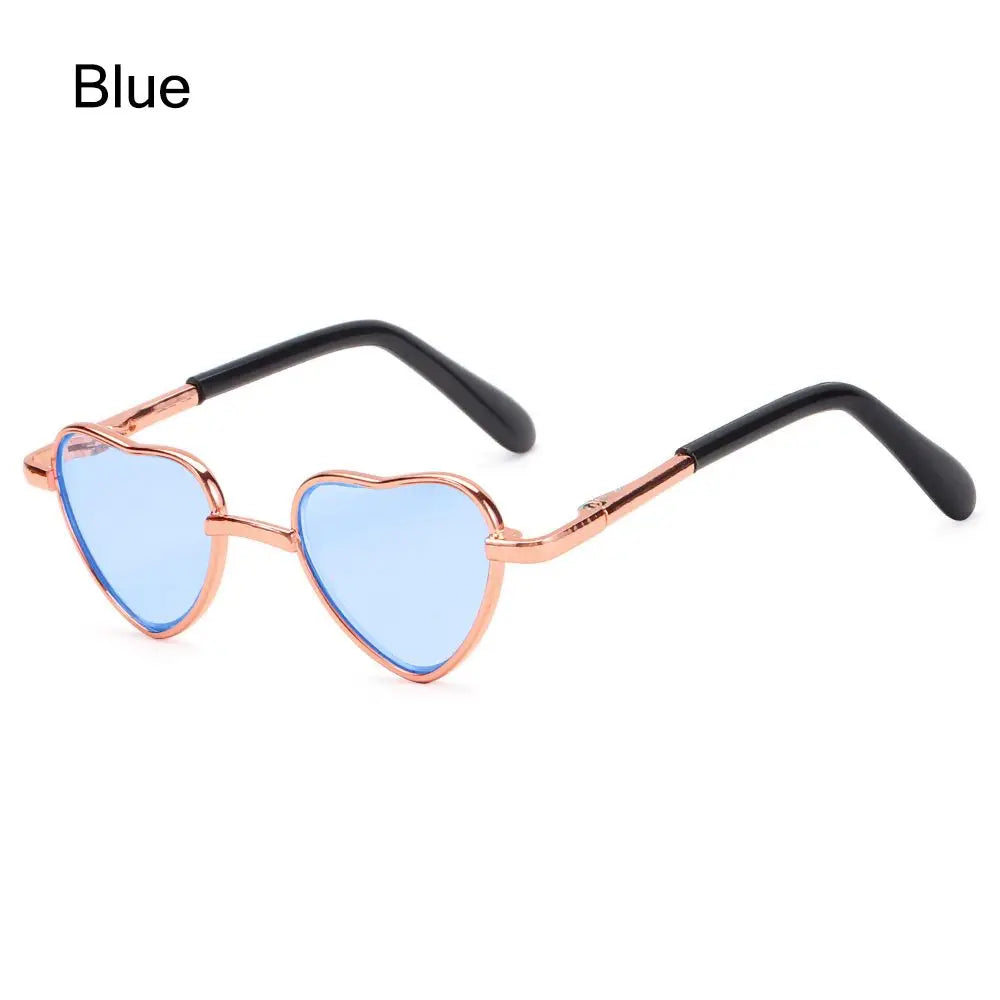 1PC Heart Metal SunglassesPet Cat Fashion Pet Sunglasses Cat Eye-wear Little Dog Cat Photos Props Cute Cool Dress Up Glasses