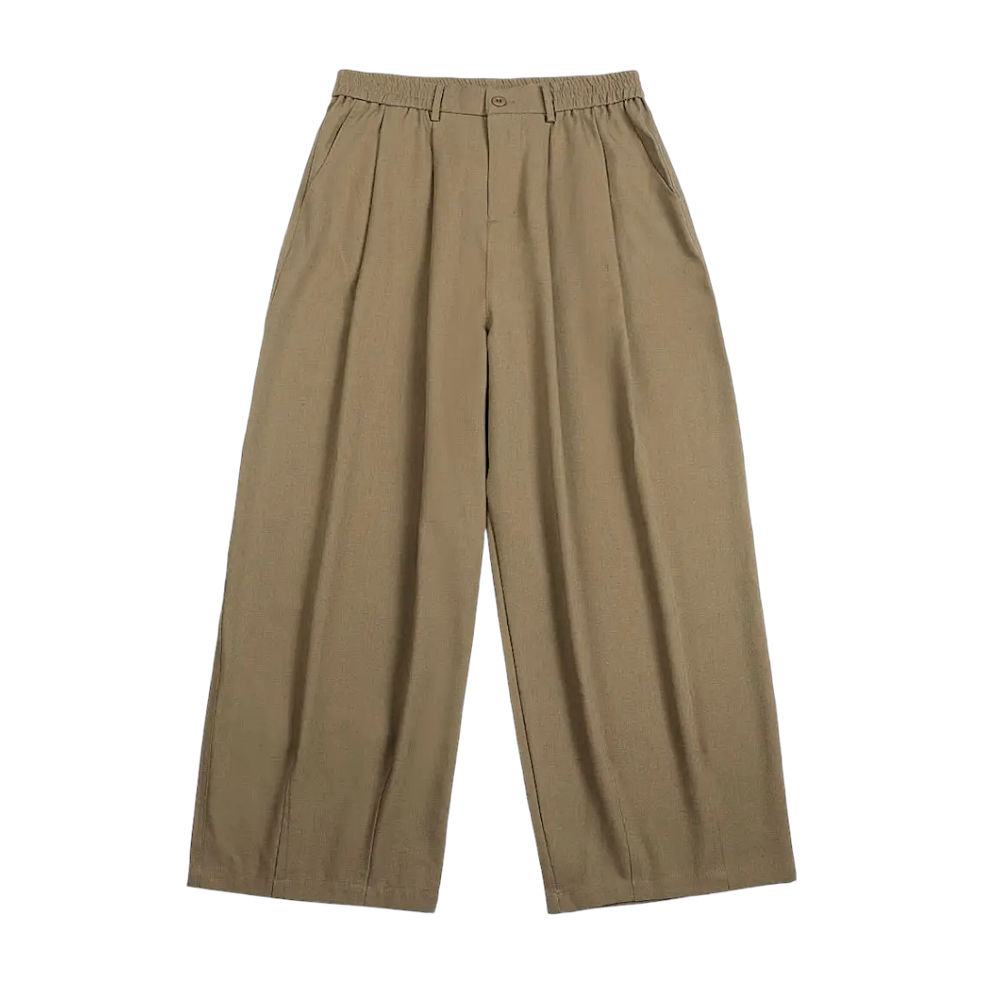 Oversized pleated wide leg pant