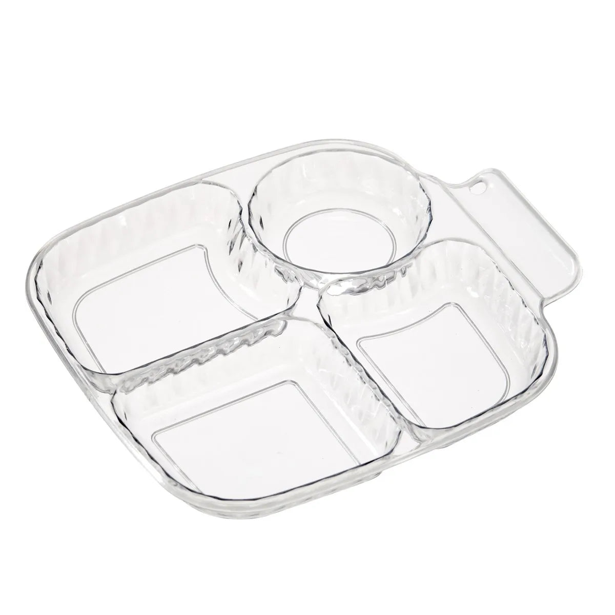 4-Compartment Cute Children Food Plate Dishes Reusable Plastic Snack Dessert Salad Plate Fruit Tray Tableware Dishwasher Safe