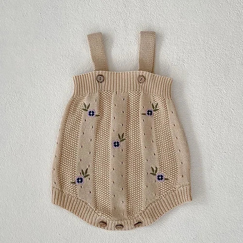 Autumn Spring Newborn Baby Girls Knitting Clothing Set Plaid Long Sleeve  Cardigan Coat+Sleeveless Rompers Children Clothes Suit