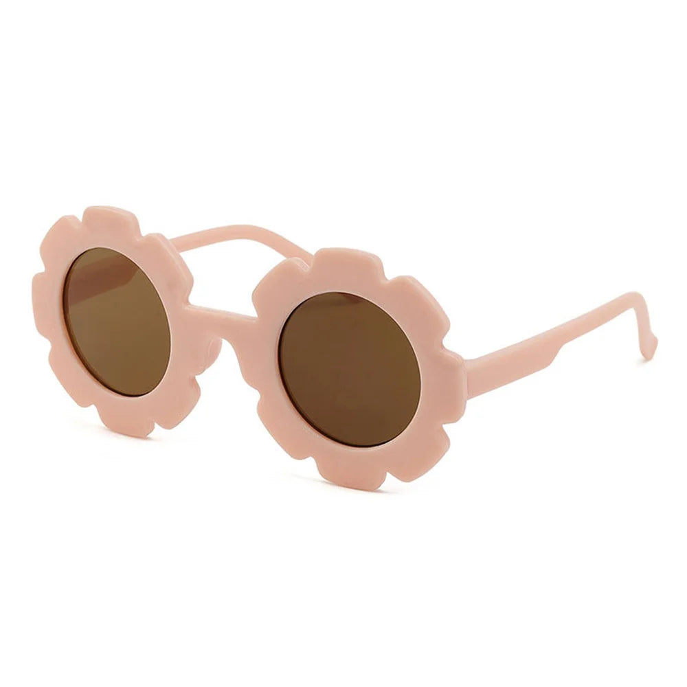 Sun Flower Sunglasses For Children Round Summer Travel Shades Boys Girls Lovely Eyewear Kids Baby UV Protection Oculos De Sol