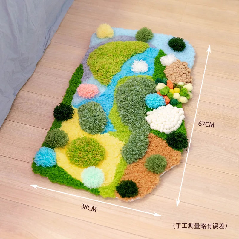 DIY Knitting Manual Moss Carpet Rug Material Package Handmade Green Environmentally Friendly