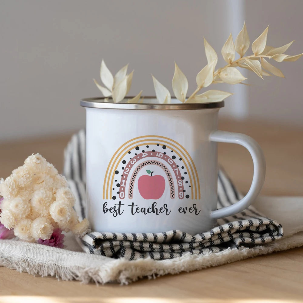 What's Your Superpower Teacher Coffee Tea Mug Cup Teacher Appreciation Gift Love Teach Inspire Teachers Enamel Mug