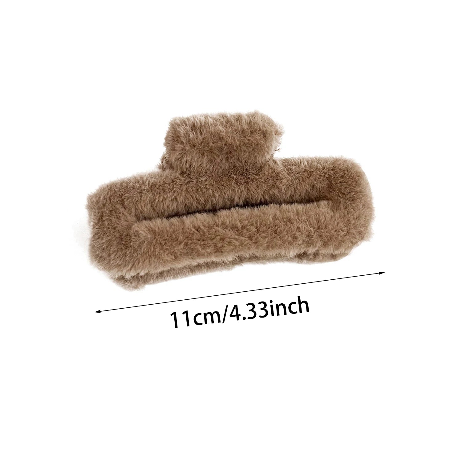 New Square Candy Color Faux Fur Hair Claw Clips Large Hollowed Rectangle Plush Shark Clip Grab Girls Women Hair Accessories 11cm