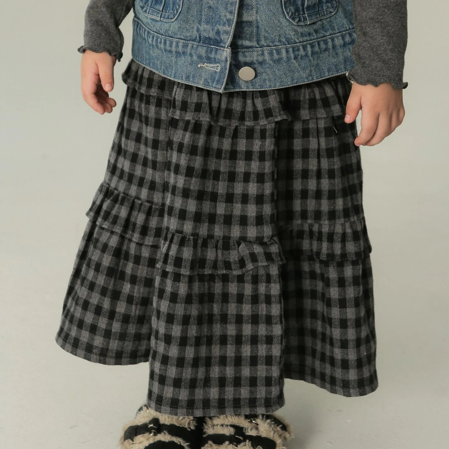 Mother Daughter Matching Clothes  Autumn 2024 Kids' Skirt Children's Clothing Girls' Plaid Skirt Parent-Child Dress