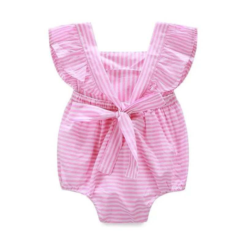 Pink Princess Toddler Infant Newborn Baby Girl Clothes Romper Jumpsuit Striped Outfits Sunsuit 0-18M