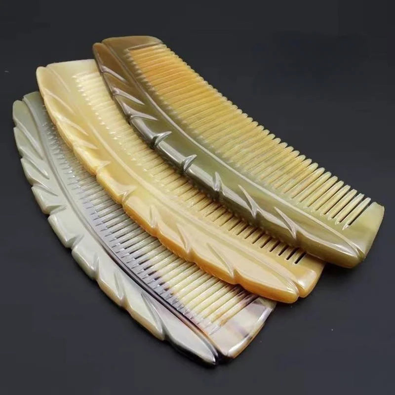 Handmade Horn Comb Natural Long Hair Thickening Household Massage Head Anti Static Loss Combs Hair Styling Detangling
