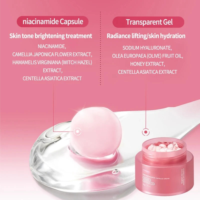 PDRN Collagen Capsule Cream Face Moisturizer Lightweight Cream With Niacinamide For Uneven Skin Tone Korean Skin Care