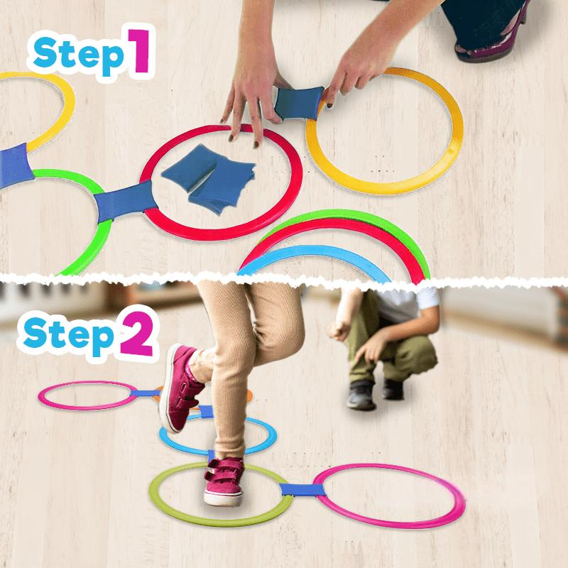 Rainbow Hopscotch Ring Set