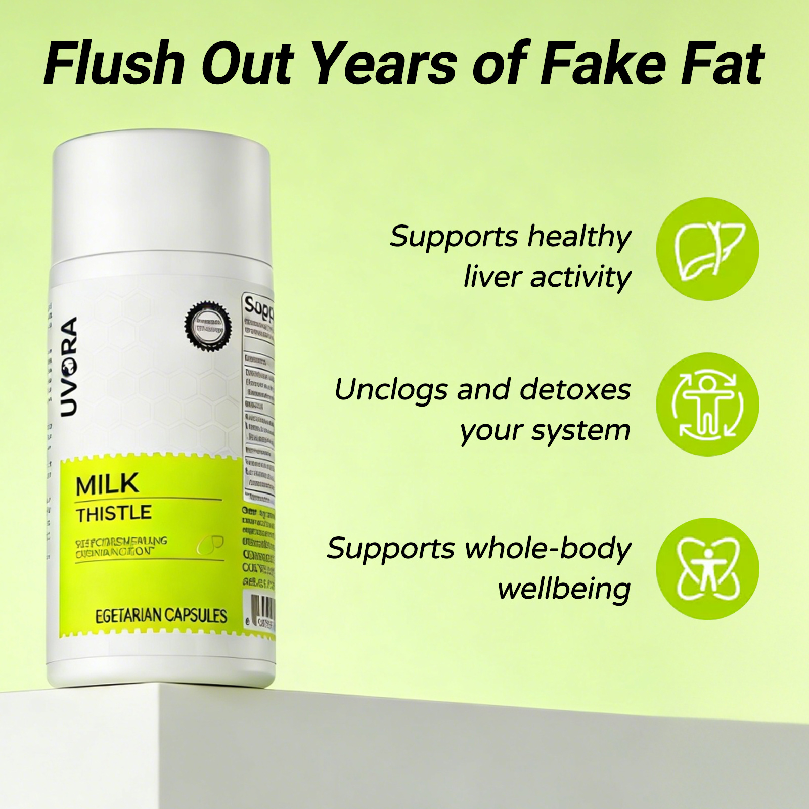 Uvora - Milk Thistle Detox 2.0, 2026 Upgraded Milk Thistle Tablets with 90 Tablets, Contains Multiple Natural Ingredients, Provides Support to the Body, Suitable for Men and Women