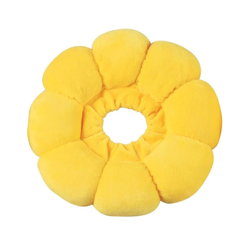 Sunflower Pet Collar Adjustable Anti-Bite Surgery Anti-Lick  Wound Healing Cat Protection Collars Soft Plush Elizabethan Collar