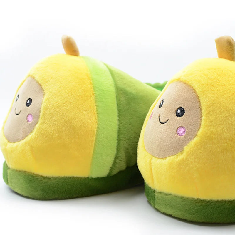 Avocado cartoon slippers cute all-inclusive semi-warm autumn and winter slippers