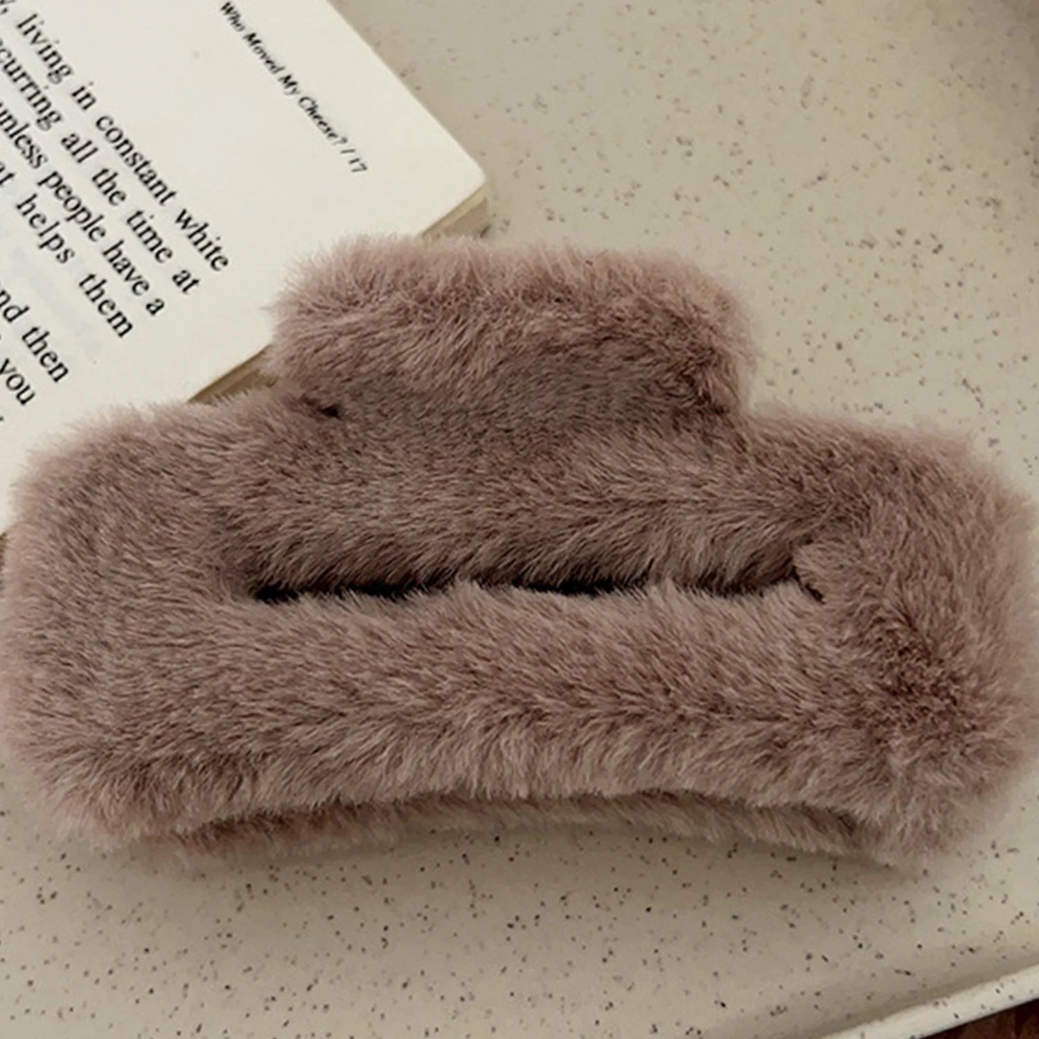 New Square Candy Color Faux Fur Hair Claw Clips Large Hollowed Rectangle Plush Shark Clip Grab Girls Women Hair Accessories 11cm