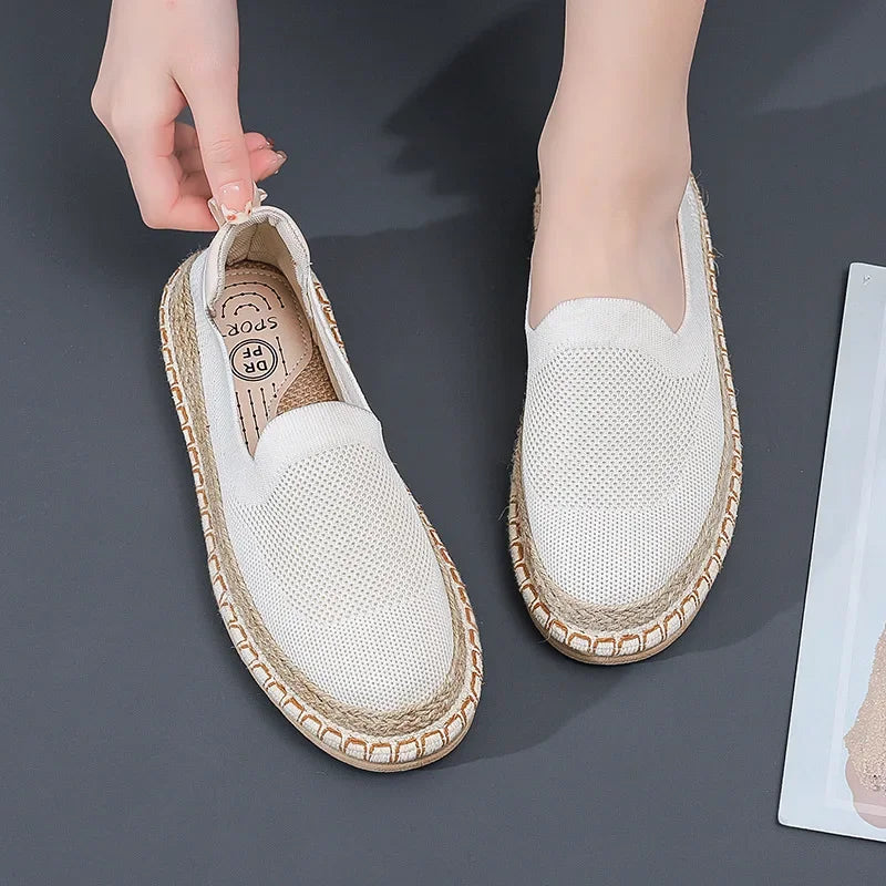 Womens Flat Slip on Canvas Summer Strap Loafers 2024 Ladies Casual Comfort Shoes Female Sneakers for Women