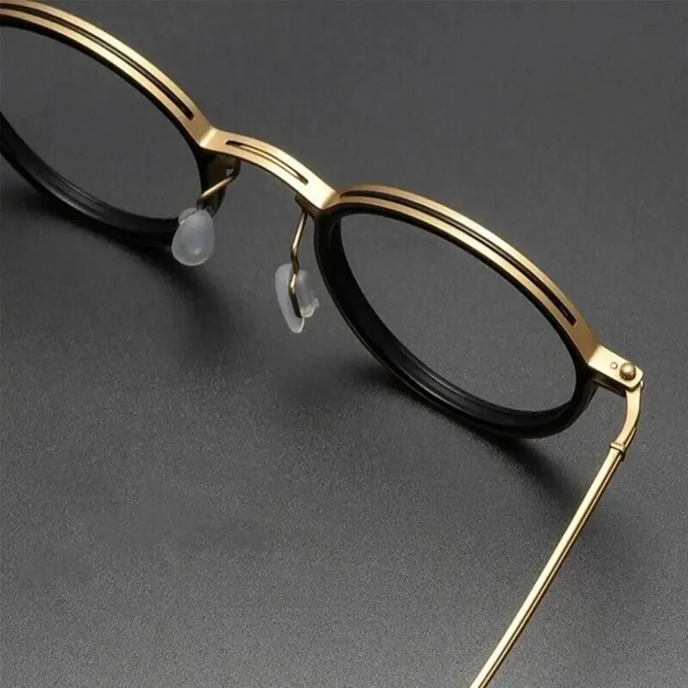 Retro Round Anti Blue Light Glasses Men Women Office Computer Goggles Metal Frame Fashion Optical Myopia Eyewear Read Eyeglasses