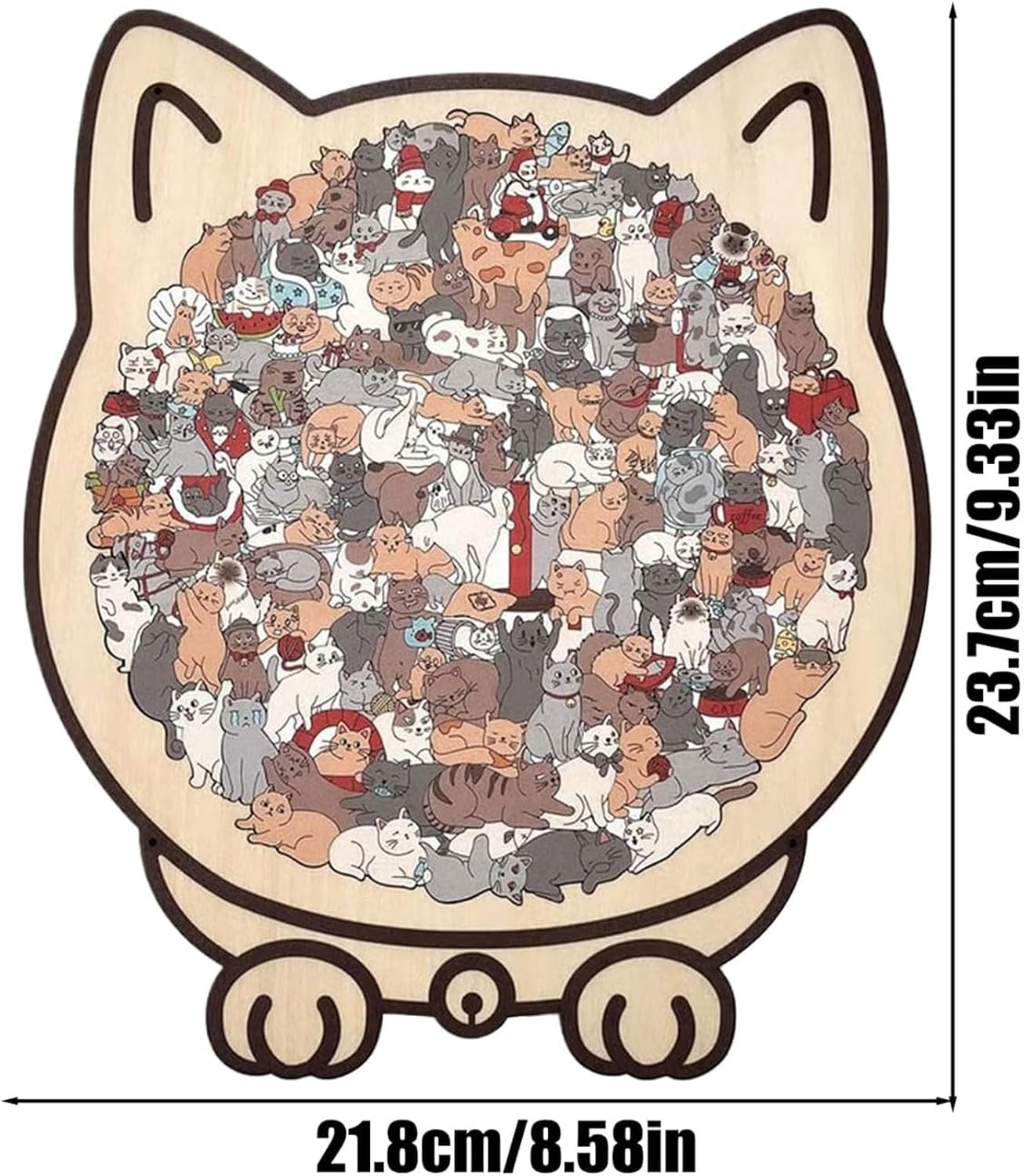 2026 Neuer katzenförmiges Holzpuzzle Erwachsene, 135 Teiliges Colored katzenpuzzle, Einzigartige Katzen Puzzle, Aatürlich Puzzleteile Dekoratives, für Kinder und Erwachsene
