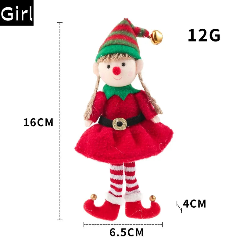 Ornaments Xmas tree Decor cute Boy Girl Elf Pendant Kids Gifts New Year Gifts