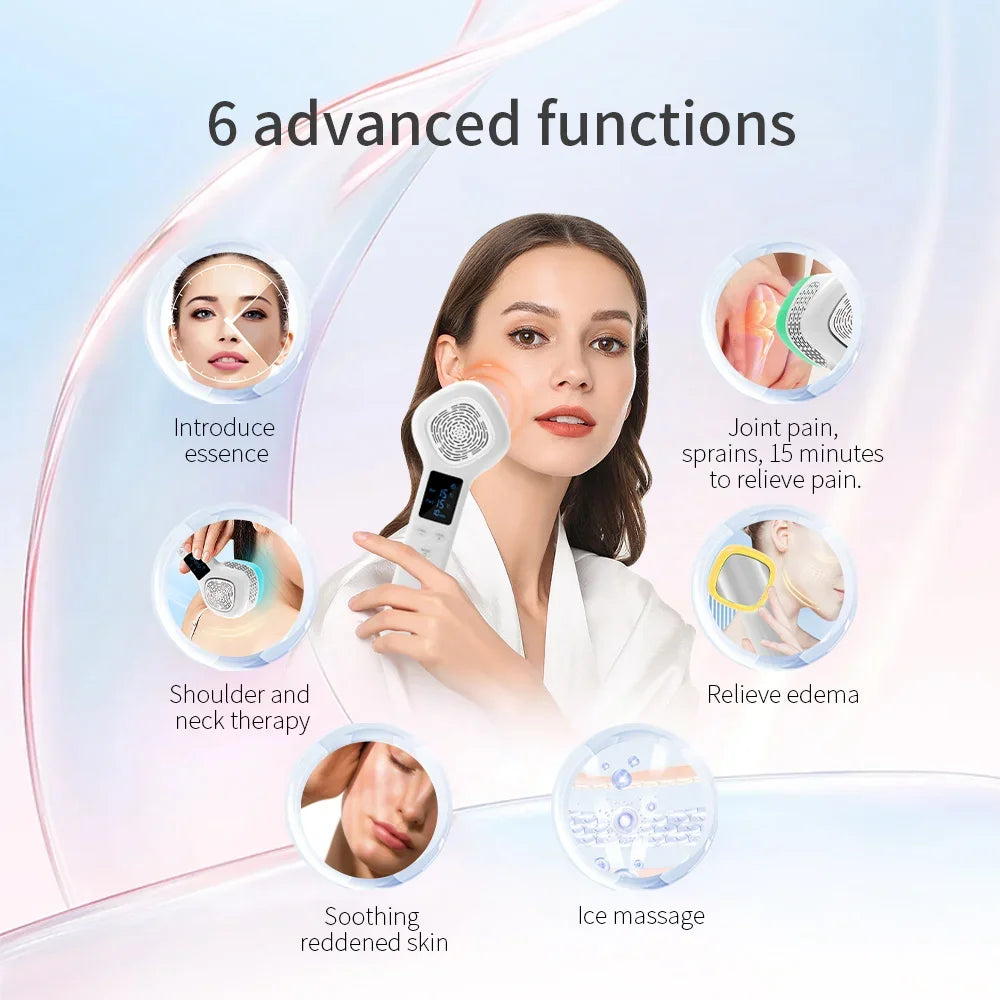'-5 To 48 Degree Ice Hammer Face Massager Ice Massage Beauty Instrument 6 Colors Photon Light Therapy for Skin Rejuvenation