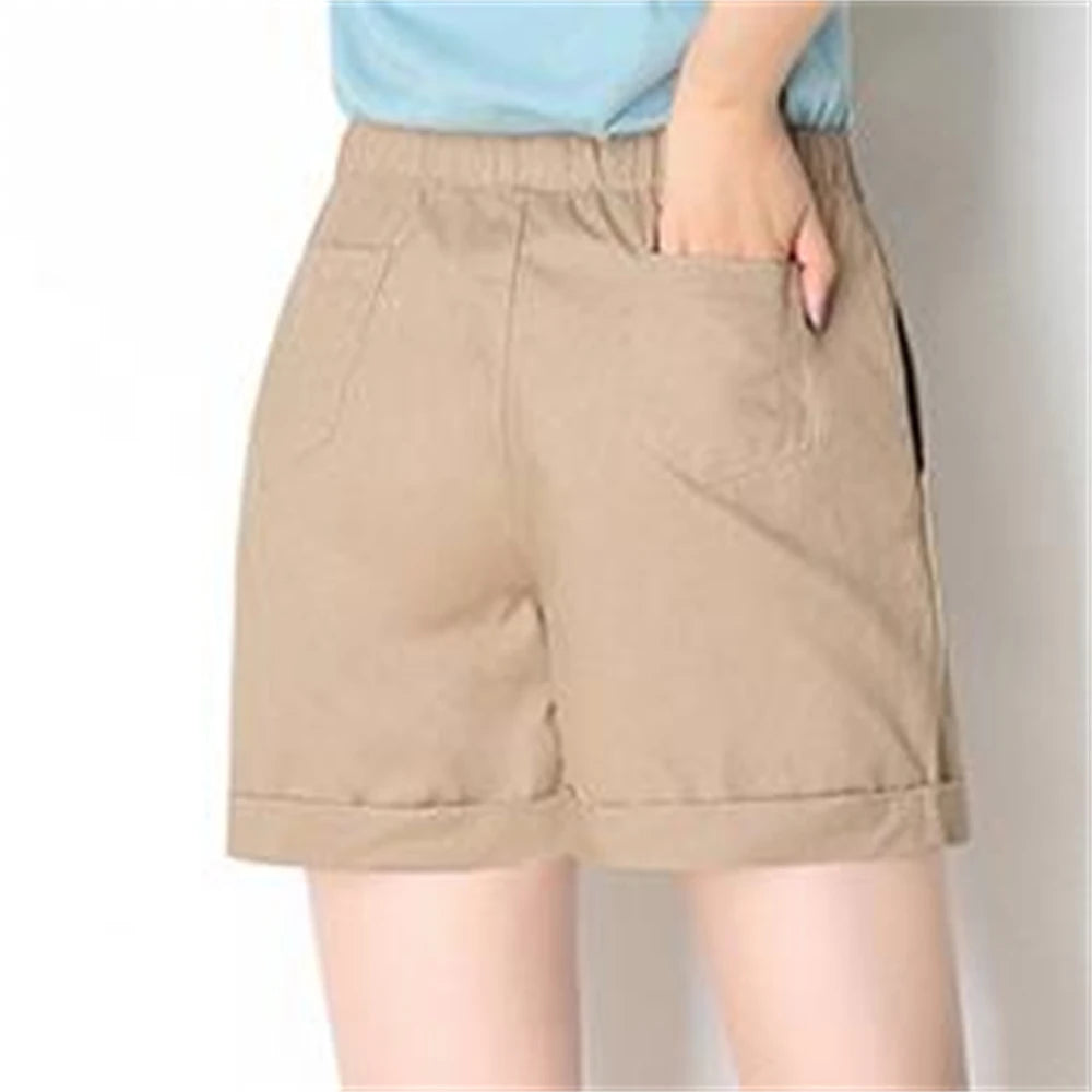 2024 Summer Fashionable Biker Short Candy Color  Beach 100% Cotton Shorts Women Loose Female Short Pants Breechcloth Scanties