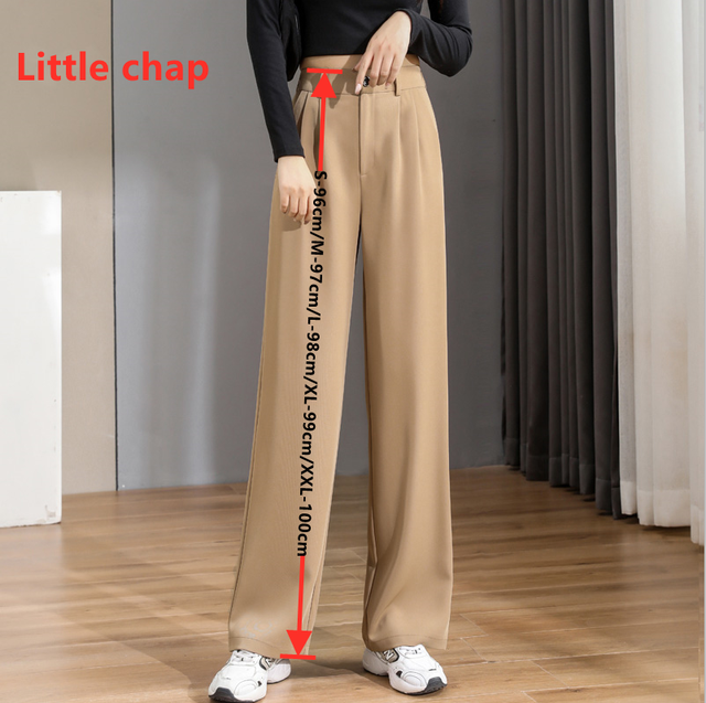 Women Chic Office Wear Straight Pants Vintage High  Ladies Trousers Baggy Korean 2022 Spring/Summer/Autumn Wide Leg Female