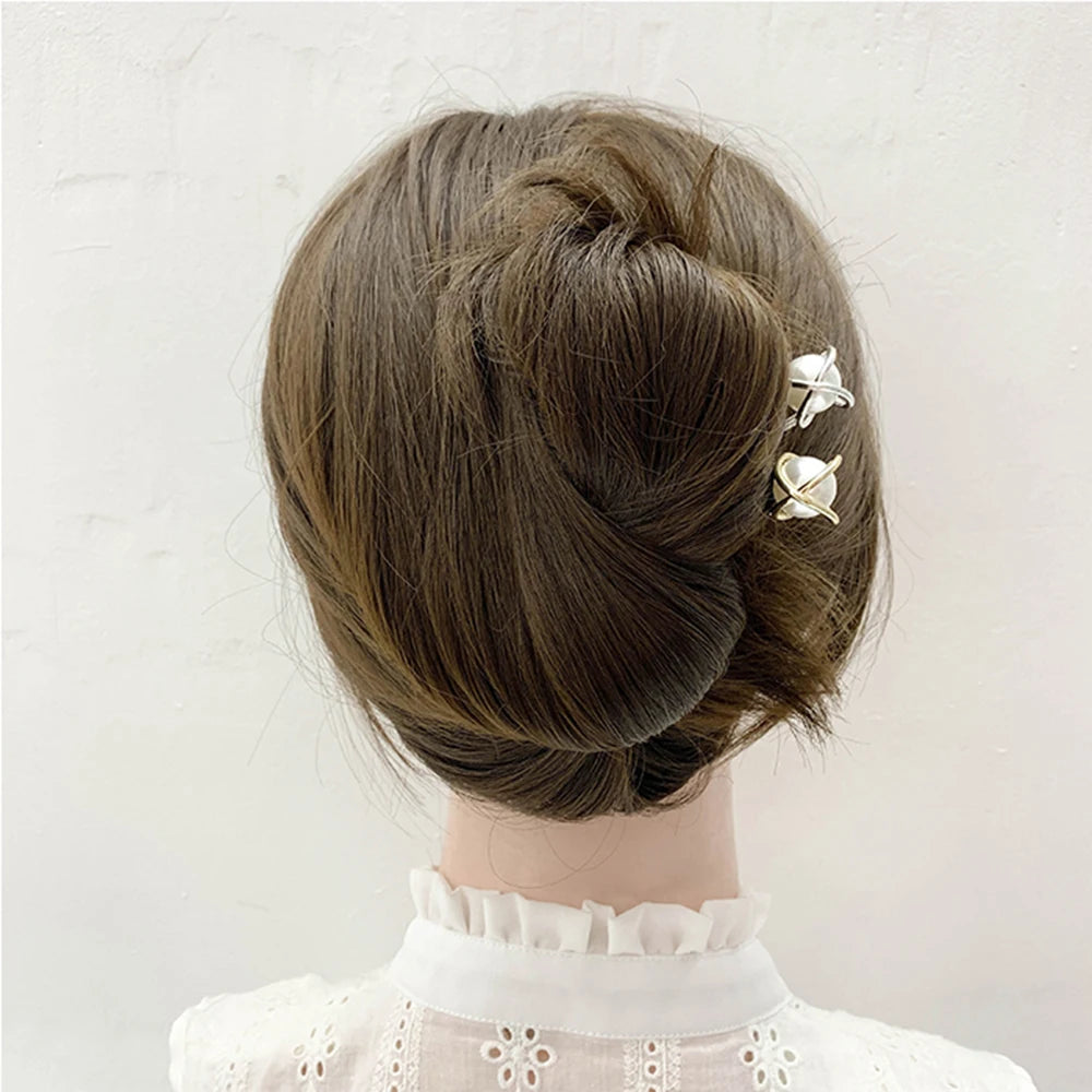 Fashion Metal Hair Sticks Fork Hairpin Elegant Women Hair Clip Pins U Shape Girls Hairpins Hair Bun Maker Headwear Accessories