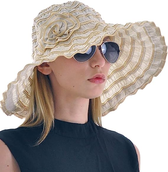 Women Folding Vintage Outdoor Sun Hats for Beach Garden Travelling UV Protection