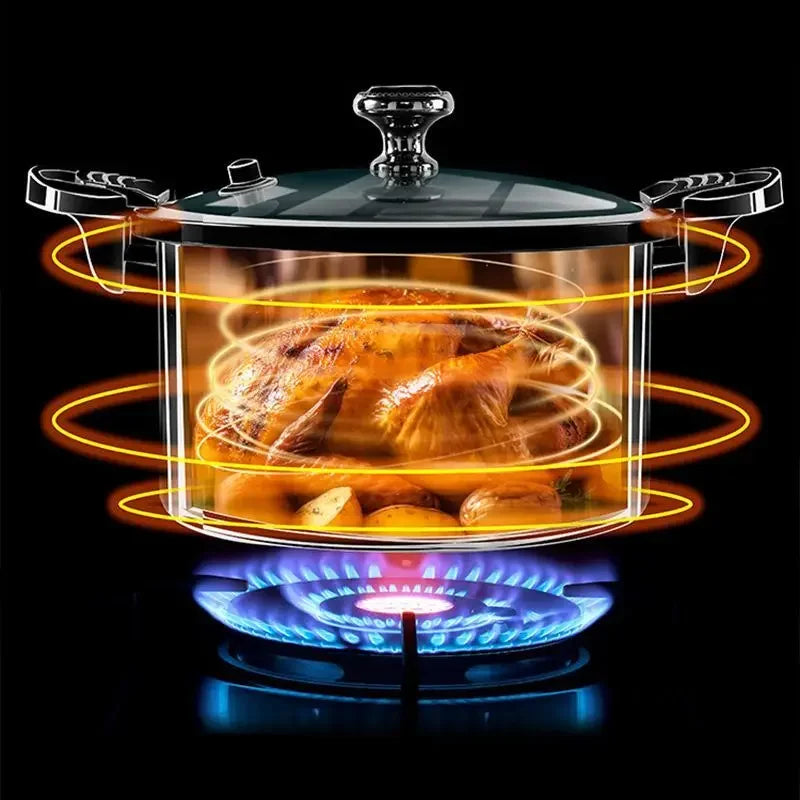 8L Enamel Micro Pressure Pot Korean Vacuum Non stick Soup Pot Non Stick Soup Pot Stewing Boiling Pot Double Ear Stewing Pot