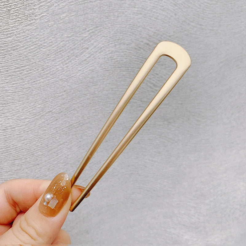 Fashion Metal Hair Sticks Fork Hairpin Elegant Women Hair Clip Pins U Shape Girls Hairpins Hair Bun Maker Headwear Accessories