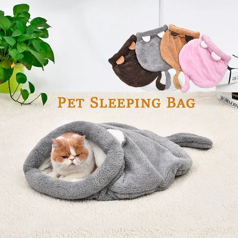 Cat Dog Bed Four Colors Sleeping Bag Warm Comfortable Puppy Winter Nest Cushion Mat Shape Cute Suitable For Small Medium Pet