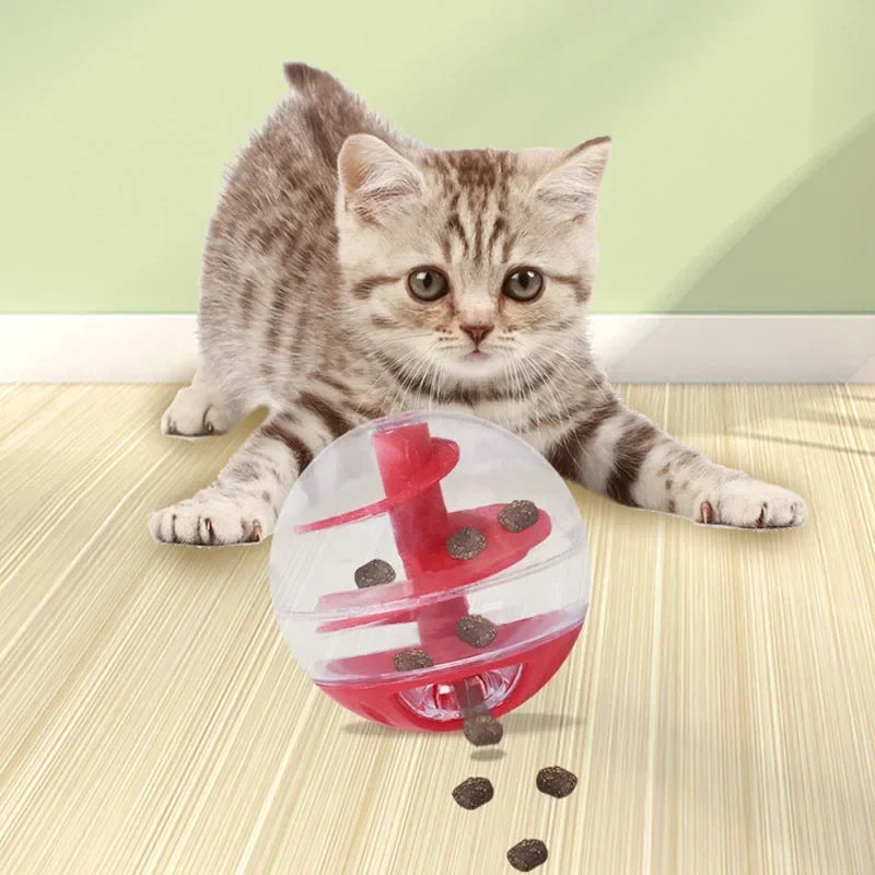 Interactive Cat Food Feeder Ball Pet Toys Slow Feeder Cats Dogs Playing Toys Increase Pet IQ Treat Ball Cats Fun Bowl